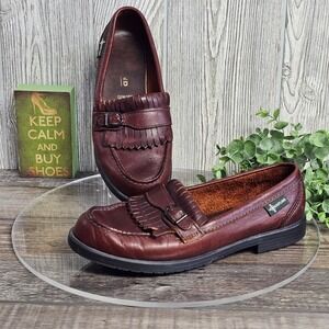Eastland Brown Leather‎ Fringe Loafers Buckle Women's 8.5M Insole 9.75"  READ*